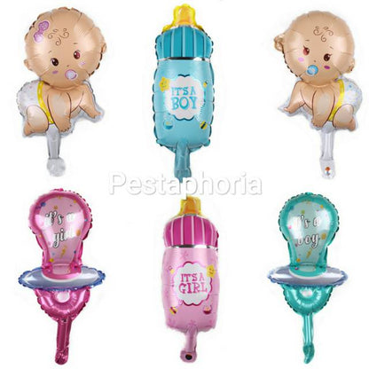 Balon Foil Bayi / Baby Boy / Baby Girl / Dot Bayi / Botol Bayi New Size Mini
