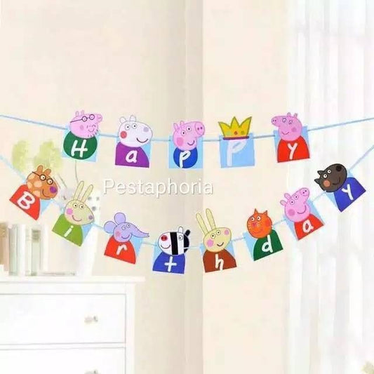Bunting Flag / Banner Happy Birthday HBD Peppa Pig