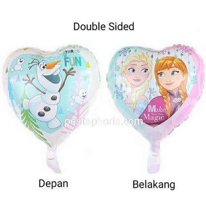 Balon Foil Happy Birthday Frozen / Elsa Olaf Anna Double Side Bulat
Size 45