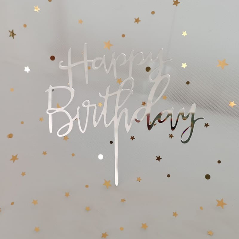 Cake Topper Acrylic HBD / Topper Kue Akrilik Happy Birthday