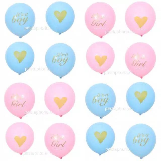 1 set isi 10 pcs Balon Latex It's A Boy Set Size 10 inch