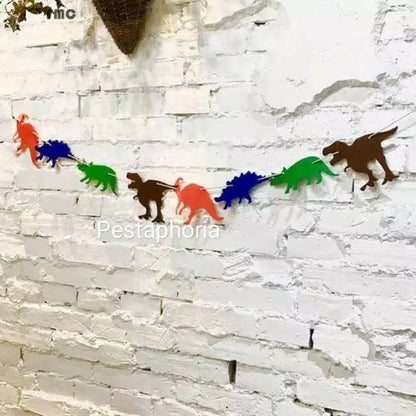 Banner Flannel Dinosaur / Dinosaurus Warna Warni