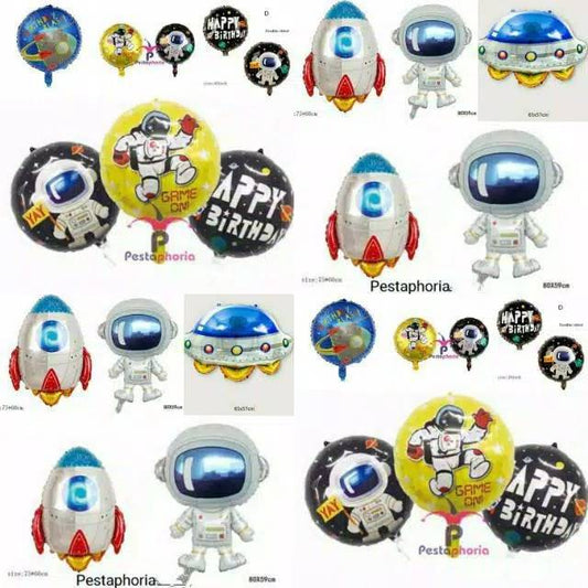 Balon Foil Astronout / Astronot / Rocket / Roket / UFO