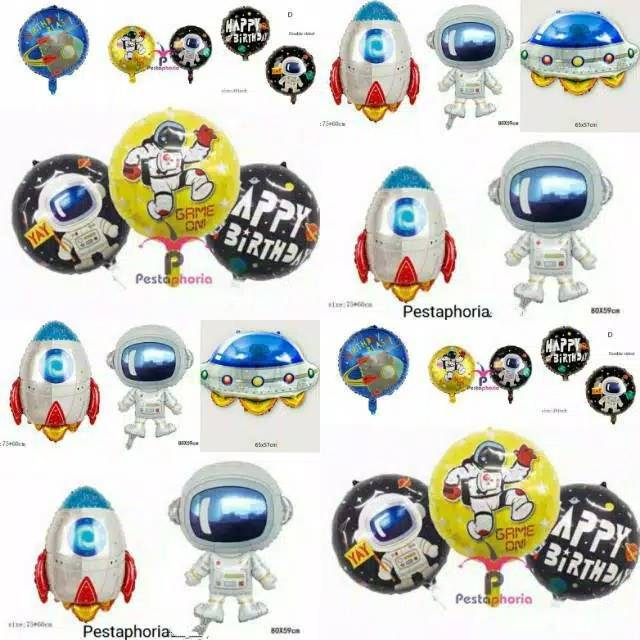 Balon Foil Astronout / Astronot / Rocket / Roket / UFO