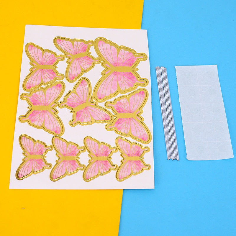 10 pcs DIY Birthday Decoration Butterfly Cake Topper / Hiasan Kue Ulang Tahun Kupu-Kupu