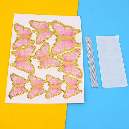10 pcs DIY Birthday Decoration Butterfly Cake Topper / Hiasan Kue Ulang Tahun Kupu-Kupu