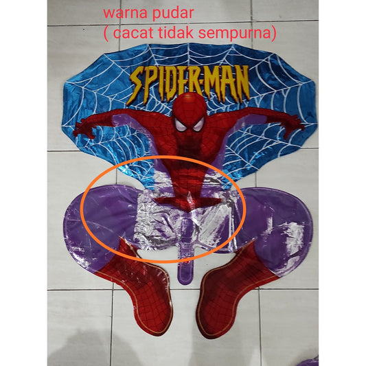 Diskon 70%(Warna pudar/cacat tidak sempurna NO KOMPLAIN)Balon Foil Spiderman Jaring Jumbo Size 85 cm