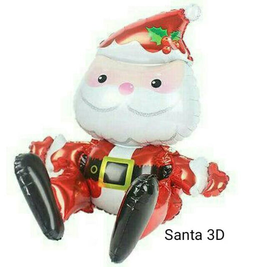 1 Set isi 5 item Balon Foil Natal Christmas Santa, Snowman, Candy Canes, Wreath