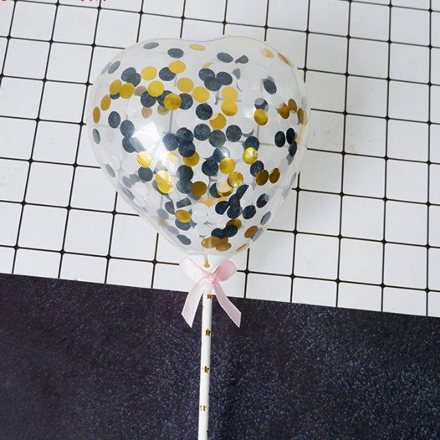 Cake Topper Balon Latex 5 inch isi Confetti u/ Hiasan Kue