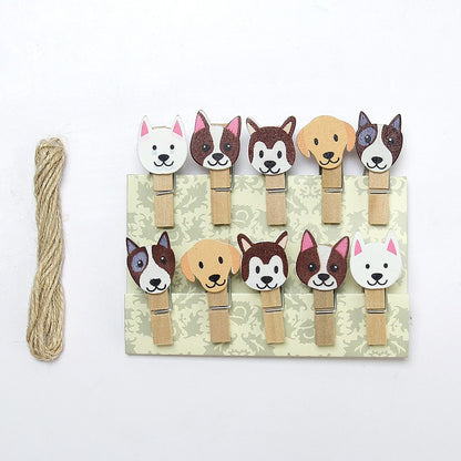Wooden Clip Set Character / Penjepit Foto Kayu Karakter Kartun / Jepitan Kayu