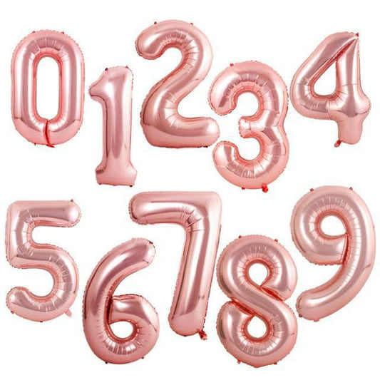 Balon Foil Angka Jumbo Rose Gold 100 cm / 40 inch