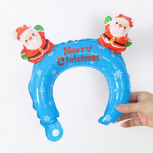 Balon Foil Bando Natal / Christmas Headband Ballon Santa Claus/Tanduk Rusa/Snowman/Topi Santa
