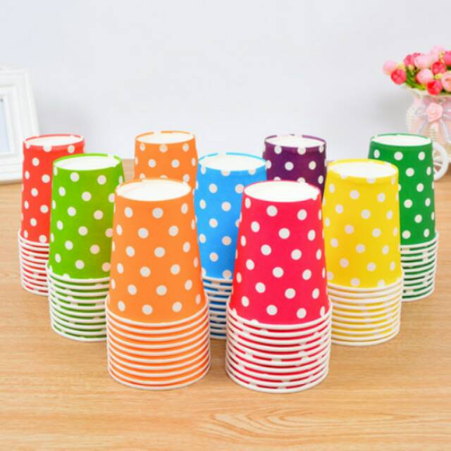 Paper Cup / Gelas Kertas Motif Polkadot