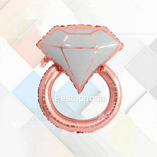 Balon Foil New Diamond Ring Rose Gold Size Jumbo 83 cm