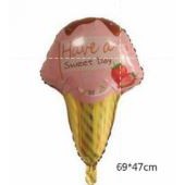 Balon Foil Donut, Ice Cream, Sprinkle Star, Stripe Round/Donat, Es Krim, Bintang Mesis, Bulat Strip