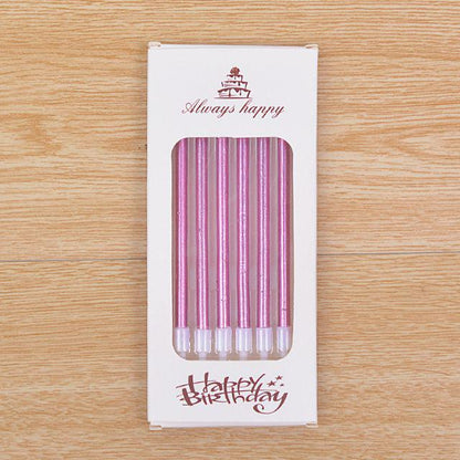 Lilin Ulang Tahun Panjang Metalik Gold / Silver / Pink / Multicolor isi 6 pcs / pack / Tall Candle