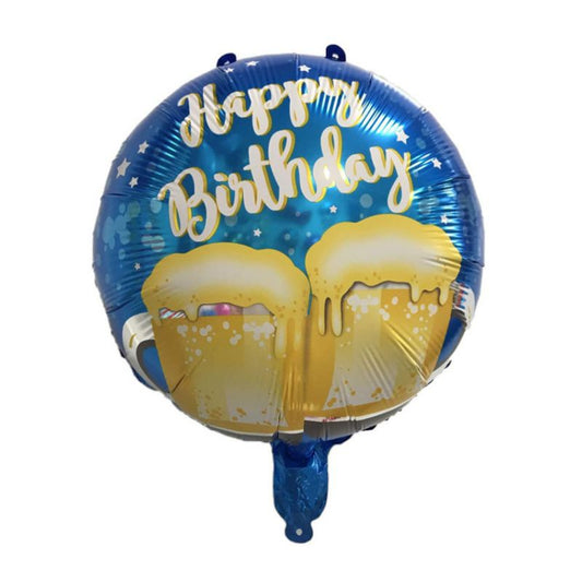 Balon Foil HBD Bulat Happy Birthdaay Cheers Size 45 cm