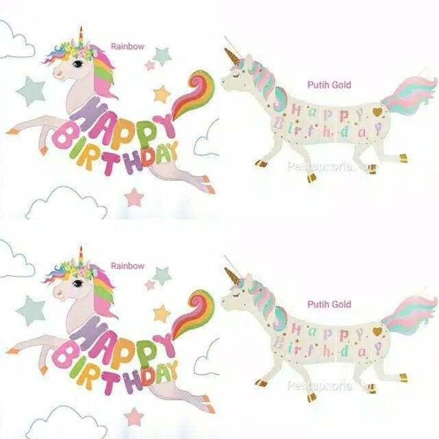 Bunting Flags / Banner Happy Birthday Unicorn