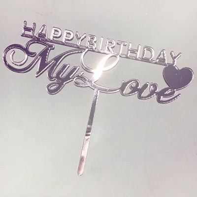 Cake Topper Acrylic / Topper Kue Akrilik Happy Anniversary / Happy Birthday