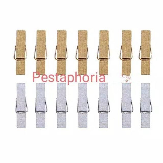 20 pcs Wooden Clip 3,5 cm +  free 1,5 meter tali rami/Wooden Peg/Penjepit Foto Kayu / Jepitan Foto