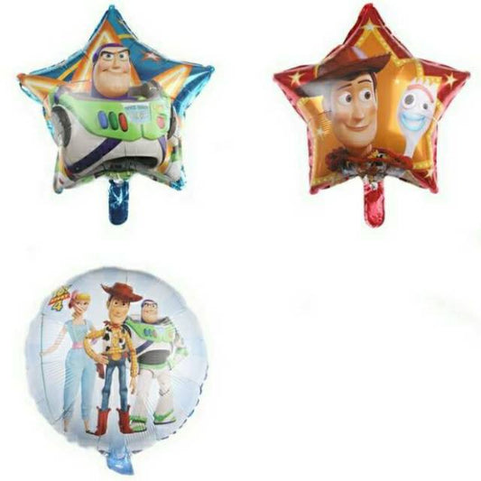 Balon Foil Bulat Toy Story 4 Buzz Howdy Size 45 cm