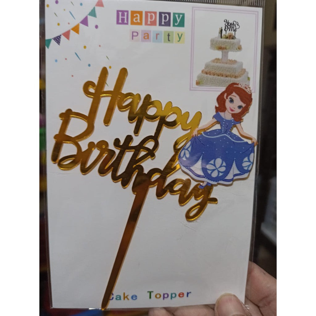Cake Topper Acrylic / Akrilik Happy Birthday Ariel The Mermaid