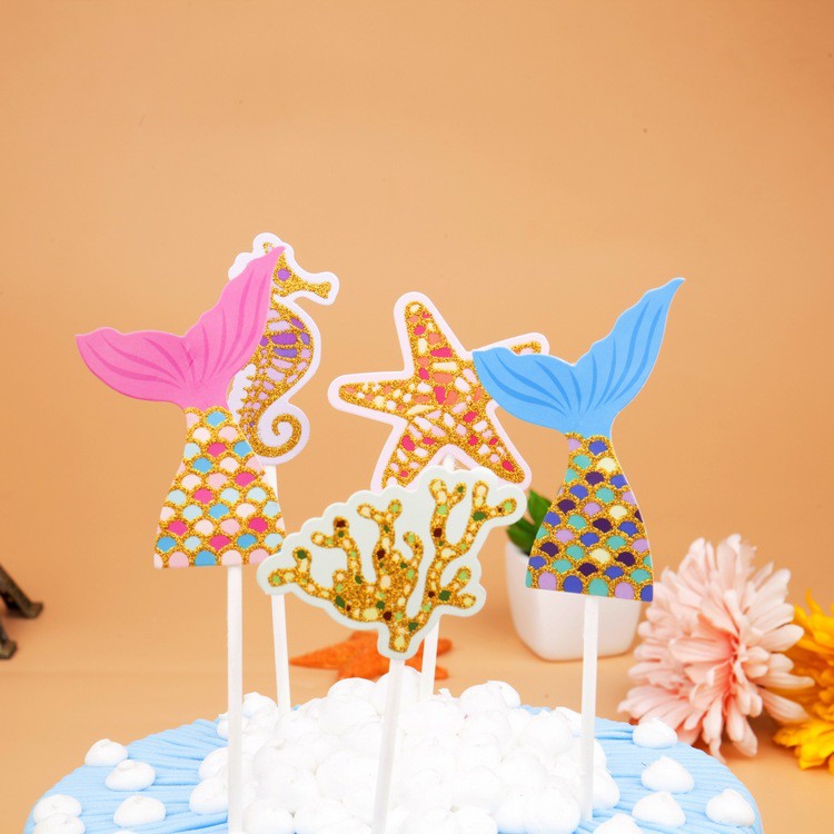 Cake Topper / Topper Kue HBD / Happy Birthday Mermaid Set