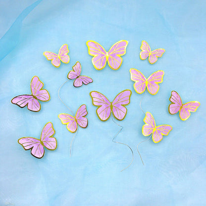 11 pcs DIY Birthday Decoration Butterfly Cake Topper / Hiasan Kue Ulang Tahun Kupu-Kupu