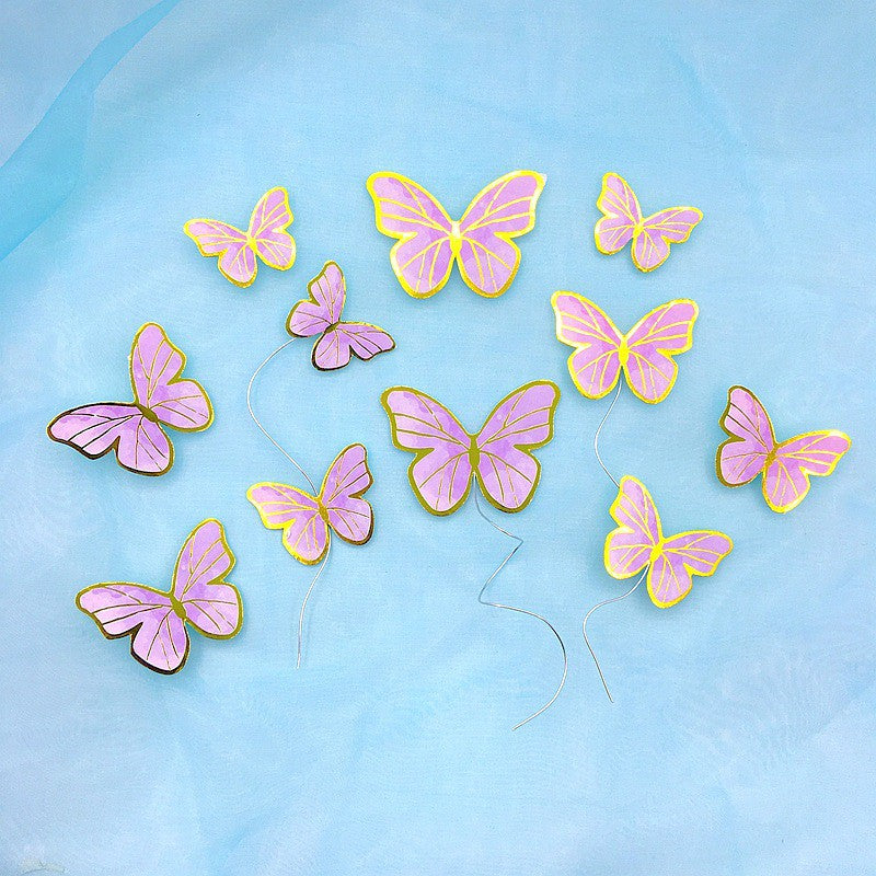 11 pcs DIY Birthday Decoration Butterfly Cake Topper / Hiasan Kue Ulang Tahun Kupu-Kupu