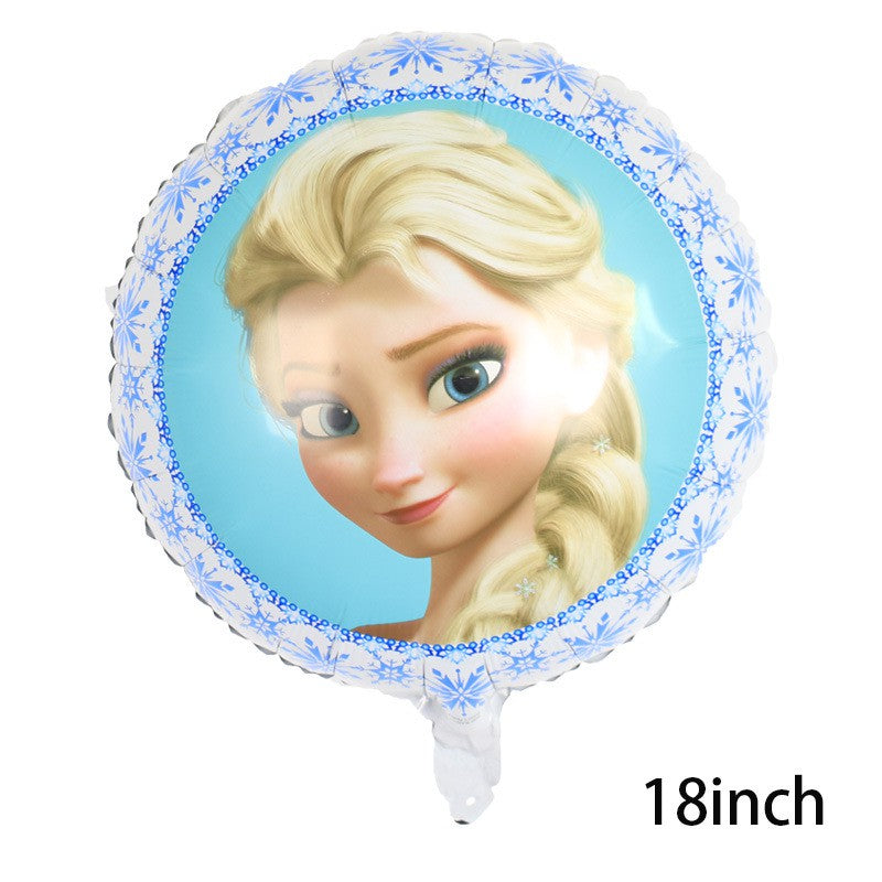 Balon Foil Happy Birthday Frozen / Elsa Olaf Anna Double Side Bulat
Size 45