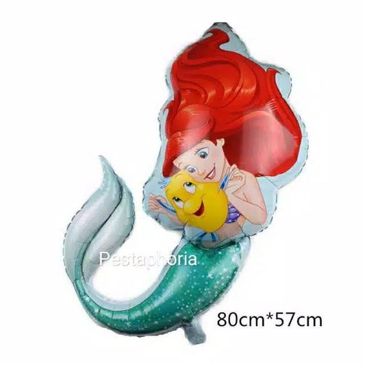 Balon Foil Princess Ariel Mermaid Jumbo Size 80 cm