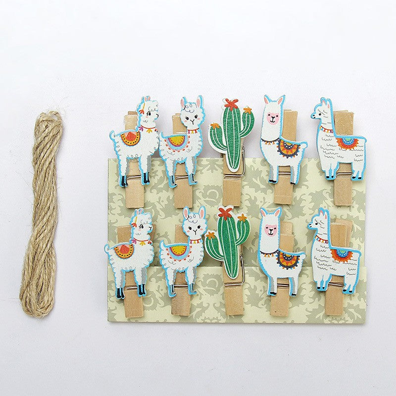Wooden Clip Set Character / Penjepit Foto Kayu Karakter Kartun / Jepitan Kayu