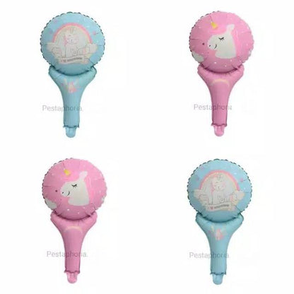 Balon Foil Pentung / Tongkat / Tenis Unicorn Bulat
