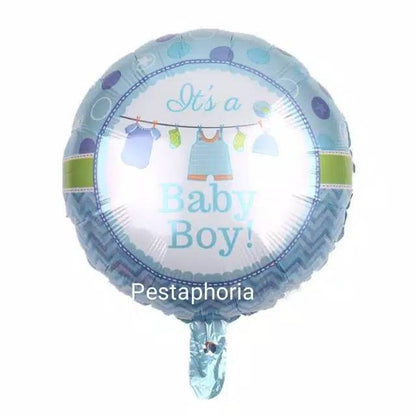 Balon Foil Bulat Clothes It's A Baby Girl  / It's A Baby Boy Size 45 cm