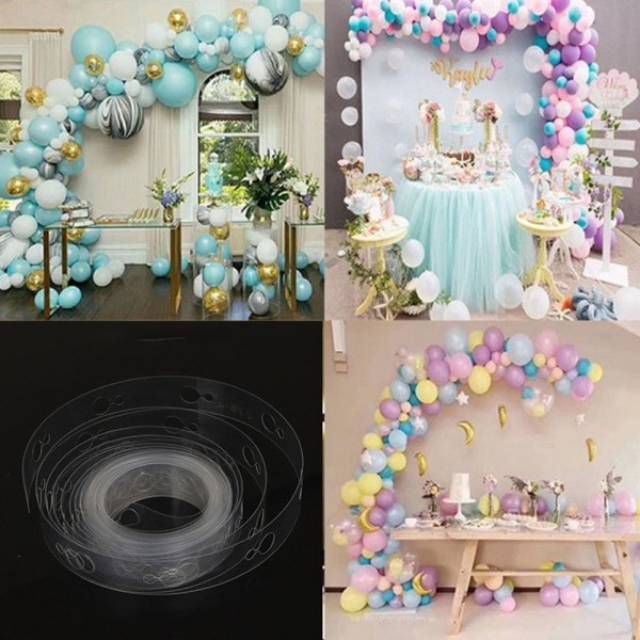 1 Roll Panjang 5 meter Ballon Chain Tape Strip u/ Dekorasi Balon