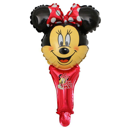 Balon Foil Pentung / Tongkat / Tenis / Handheld Hello Kitty,Doraemon,Frozen,Hulk,Donald,Daisy, Pony
