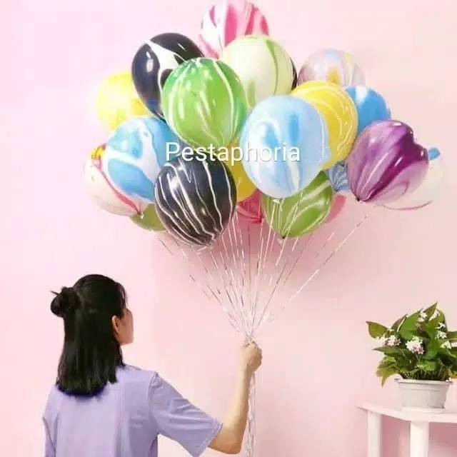 10 pcs Balon Latex / Lateks Marble Size 10 inch