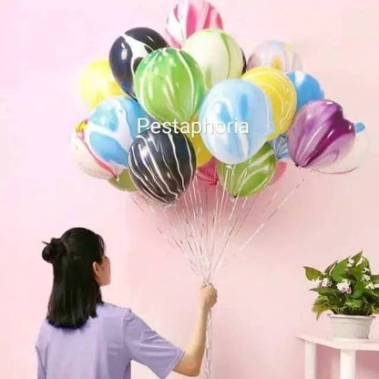 10 pcs Balon Latex / Lateks Marble Size 10 inch