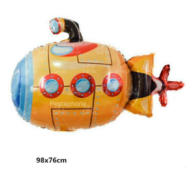 Balon Foil Captain Bear / Penguin / Submarine / Speedboat / Ship Size Jumbo