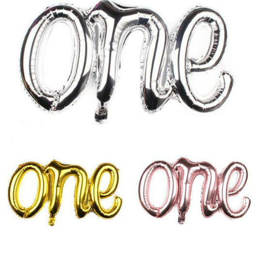 Balon Foil Tulisan One Latin Size 107 cm x 50 cm
