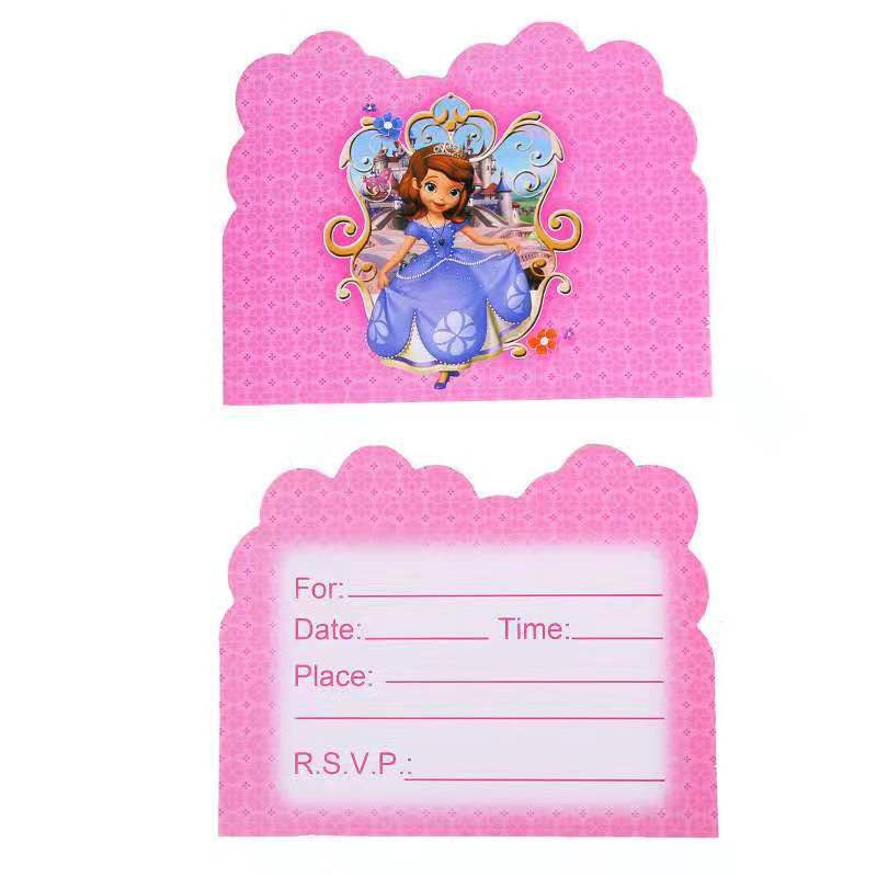 10 pcs Undangan Ulang Tahun / Invitation Birthday Card Karakter/Kartun