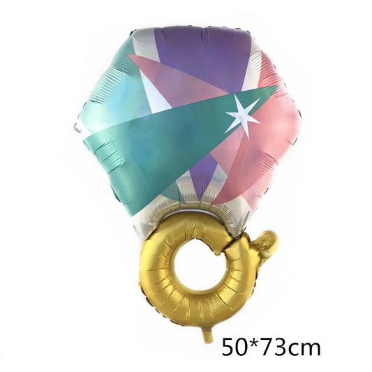 Balon Foil Diamond Ring Pastel Size 73 cm