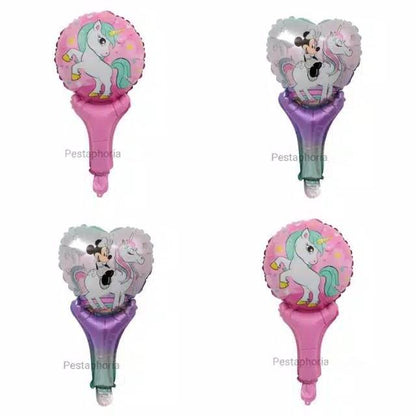 Balon Foil Pentung / Tongkat / Tenis Unicorn Bulat