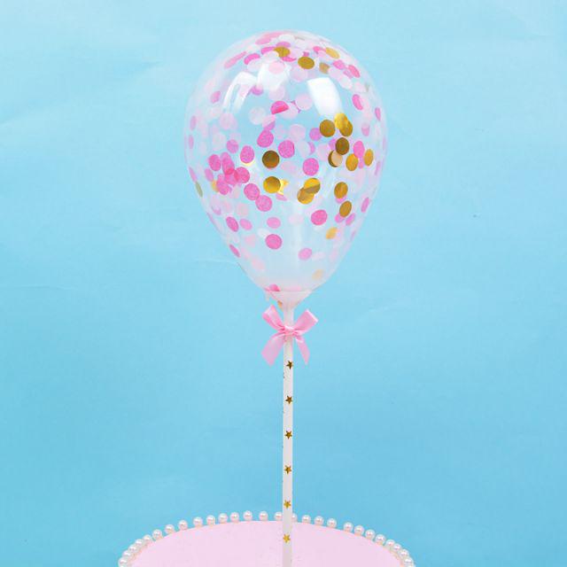 Cake Topper Balon Latex 5 inch isi Confetti u/ Hiasan Kue