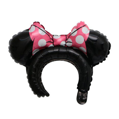 Balon Foil Bando / Headband Ballon Bentuk Kepala Hewan, Mickey, Minnie