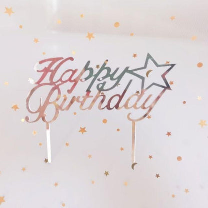 Cake Topper Acrylic HBD / Topper Kue Akrilik Happy Birthday