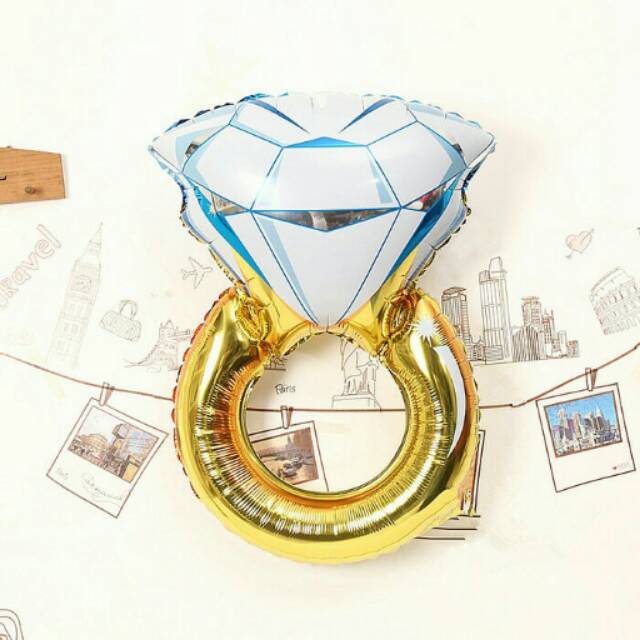 Balon Foil Diamond Ring Size 84 cm