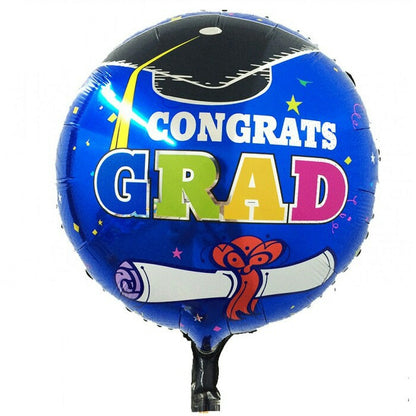 Balon Foil Bulat Wisuda / Graduation / Congrats Grad Size 45 cm