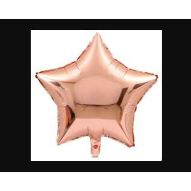 Balon Foil Hati/Love, Star/Bintang Size 5 inch / 13 cm Warna Champagne Gold