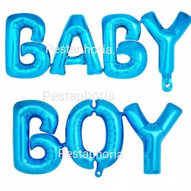 Balon Foil Tulisan Baby Boy / Baby Girl Sambung Jumbo